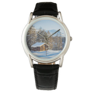 Ice & Snow   Winter Log Cabin Swiss Alps Watch