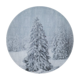 Ice & Snow Woodland, Swiss Alps Cutting Board