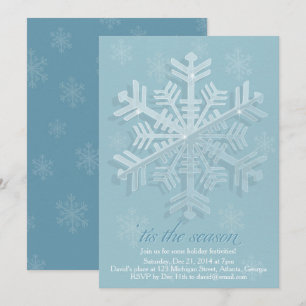 Ice Snowflake Holiday Party Invitation