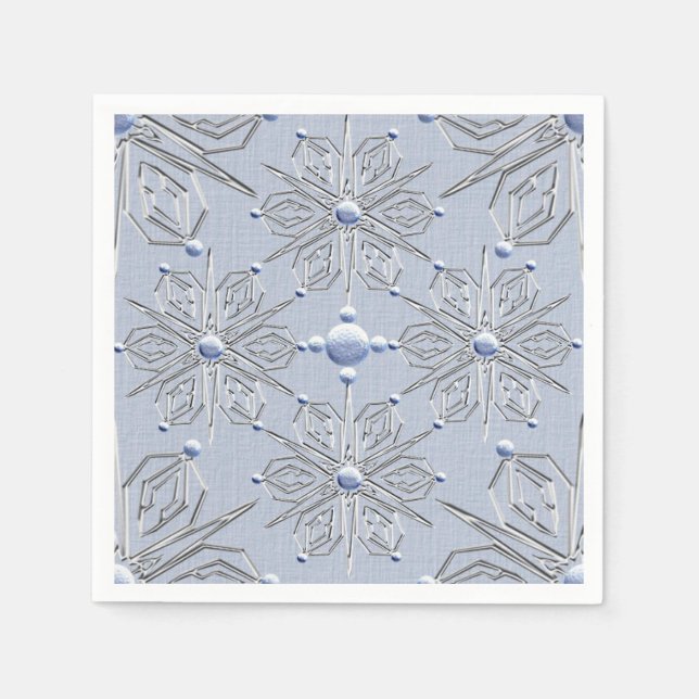 Ice Snowflakes Christmas Napkin (Front)