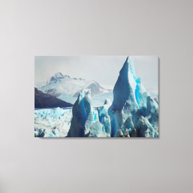 Ice Spikes In The Perito Moreno Andean Glacier Canvas Print (Front)
