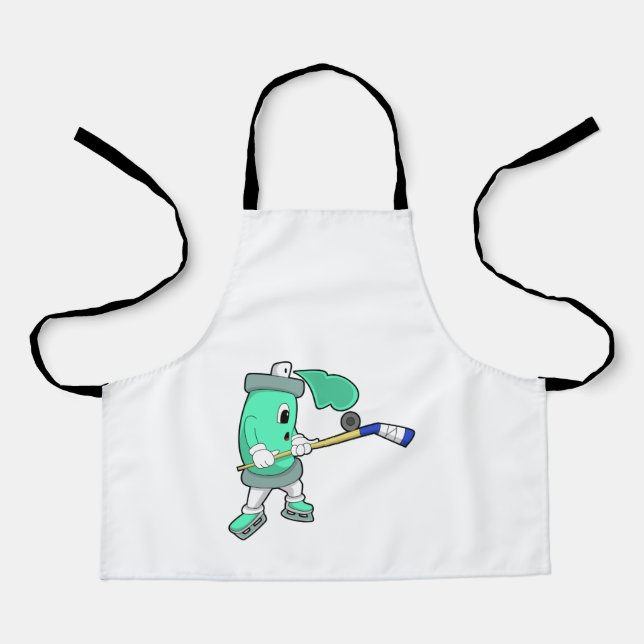 Ice spray at Ice hockey with Ice hockey stick Apron (Front)
