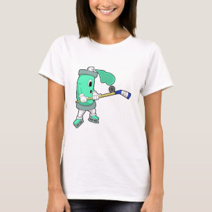 Ice spray at Ice hockey with Ice hockey stick T-Shirt
