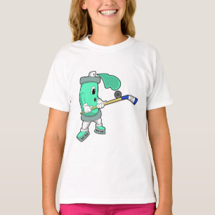 Ice spray at Ice hockey with Ice hockey stick T-Shirt