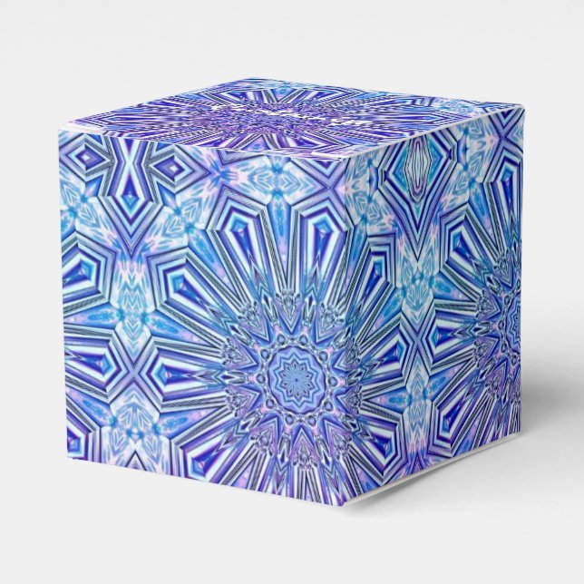 Ice Star Kaleidoscope Pattern Cube Favour Box (Front Side)