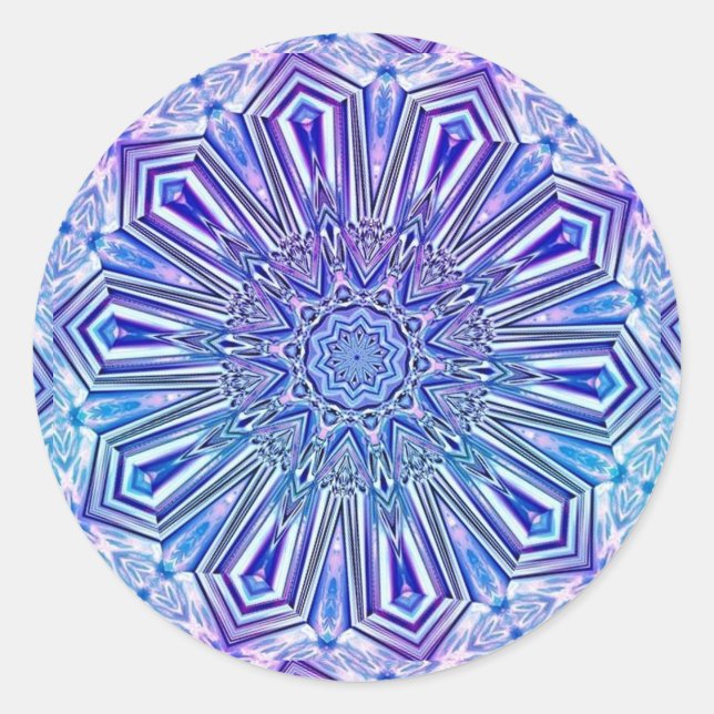 Ice Star Kaleidoscope Pattern Stickers (Front)