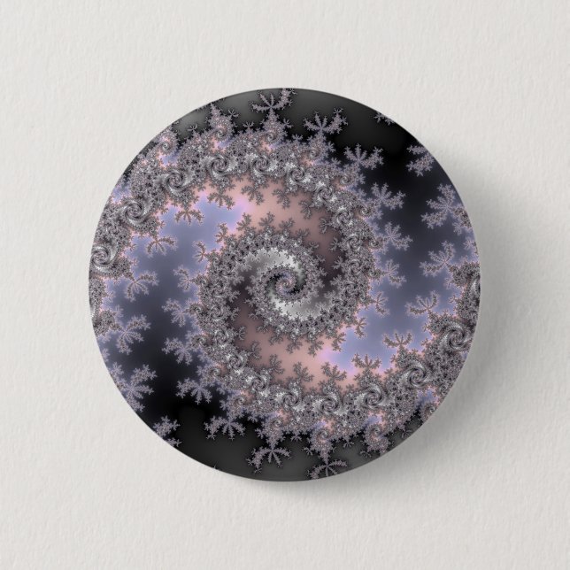 Ice Swirl - Fractal 2 Inch Round Button (Front)