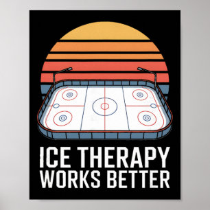 Ice Therapy Works Better Hockey Rink Retro Poster