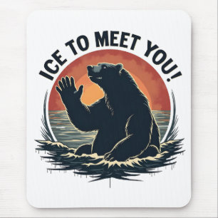 Ice To Meet You Polar Bear Christmas Gift  Mouse Pad