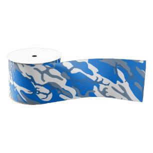 Ice Water Blue Camo Grosgrain Ribbon