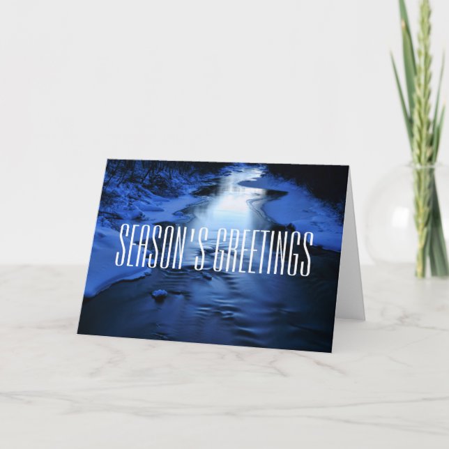 Ice winter river season's greetings card (Front)