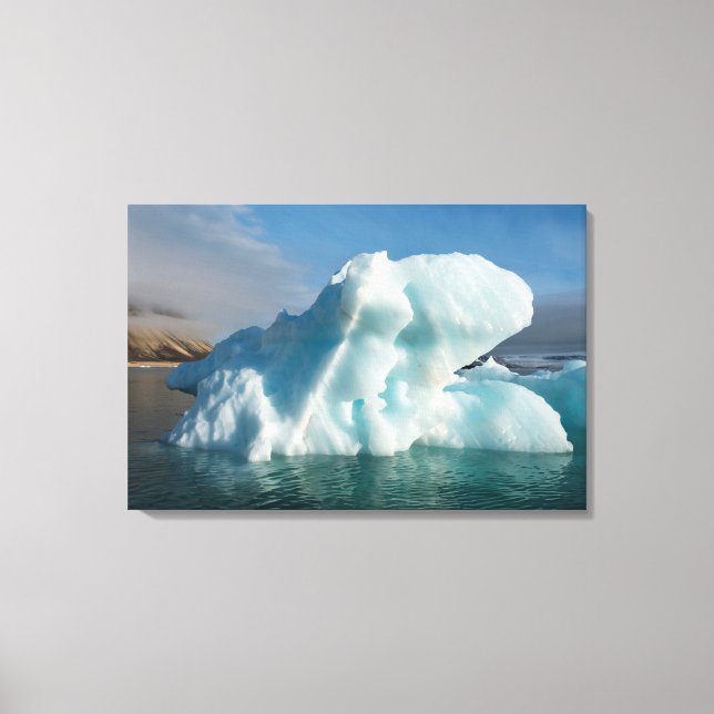 Iceberd In Palander Bay, Norway Canvas Print (Front)