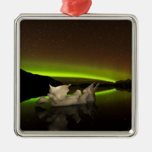 Iceberg Aurora Metal Ornament