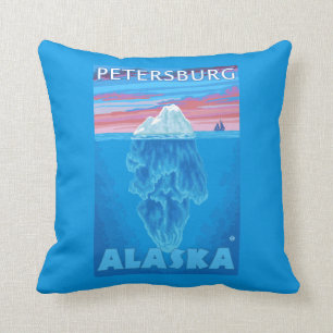 Iceberg Cross-Section - Petersburg, Alaska Throw Pillow