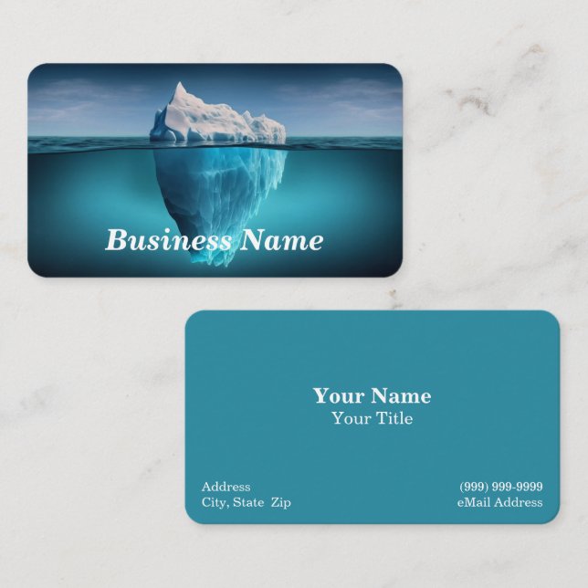 Iceberg dans le Carte de visite d'eau bleu clair (Devant / Derrière)