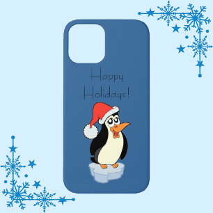 Iceberg Floating Penguin Happy Holidays iPhone 15 Case