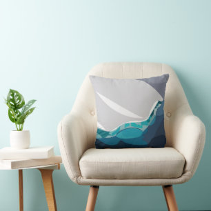 Iceberg Ocean Landscape Throw Pillow