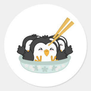 Iceberg Penguin Dumplings Classic Round Sticker