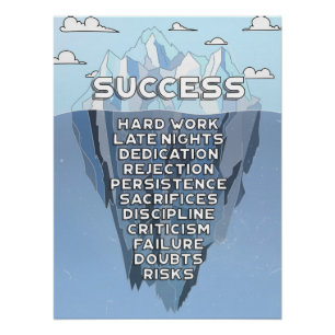 Iceberg Success Mountain Motivation Quote Poster