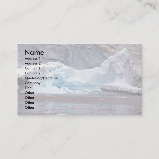Icebergs, Antarctica Business Card (Front)