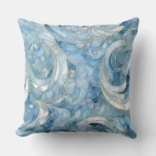 Icebound Fantasy Realm Winter Throw Pillow