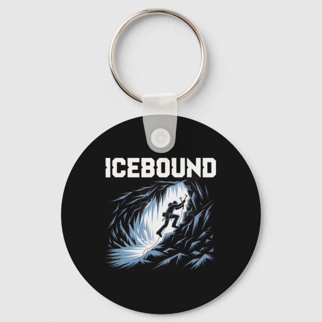 Icebound Ice Climbing Cave Adventure Mountaineerin Keychain (Front)