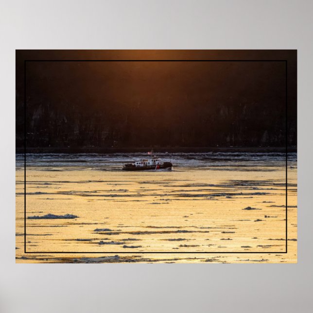 Icebreaker At Sunset Poster (Front)