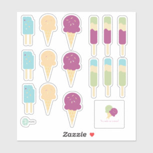 Icecream and Swirl Pops with Sprinkles Custom Name