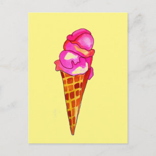 icecream gelato cute food art postcard