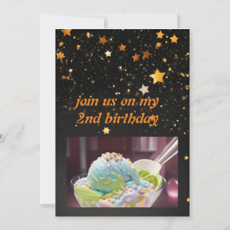  Icecream magic birthday Invitation