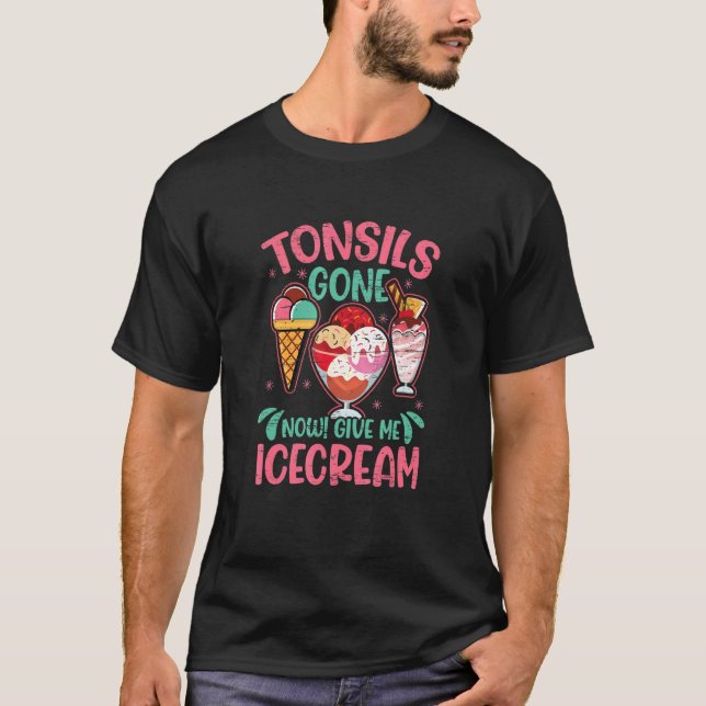 Icecream Tonsil Survivor Tonsillectomy Tonsillitis T-Shirt (Front)