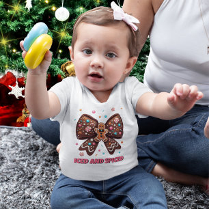Iced and Spiced Gingerbread Coquette Bow Baby T-Shirt