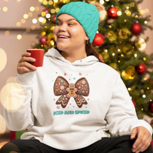 Iced and Spiced Gingerbread Coquette Bow Hoodie