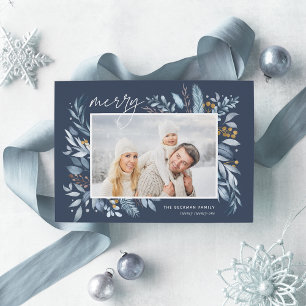 Iced Branches   Elegant Photo Holiday Card