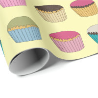Iced Buns Cupcake  Cakes Colourful Pattern Yellow