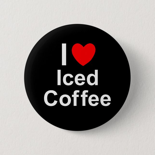 Iced Coffee 2 Inch Round Button (Front)