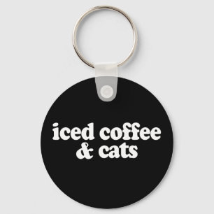 Iced Coffee And Cats Keychain