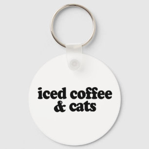 iced coffee and cats keychain