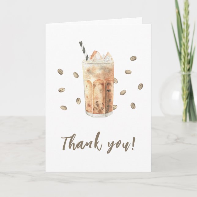 Iced Coffee brewing Baby shower Thank you  Card (Front)