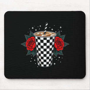 Iced Coffee Cup Roses Drink Refreshment Mouse Pad