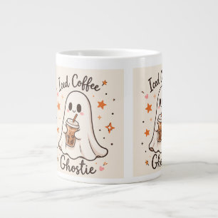 Iced Coffee Ghostie - Cute Halloween Large Coffee Mug