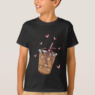 Iced Coffee Quote Saying Sarcastic Nk Girly Bow He T-Shirt