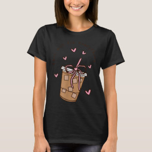 Iced Coffee Quote Saying Sarcastic Nk Girly Bow He T-Shirt