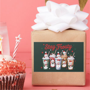 Iced Coffee Stay Frosty Christmas Snowman Xmas Sticker