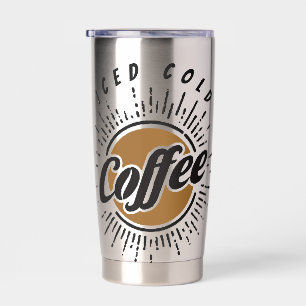 Iced cold coffee personalized insulated tumbler