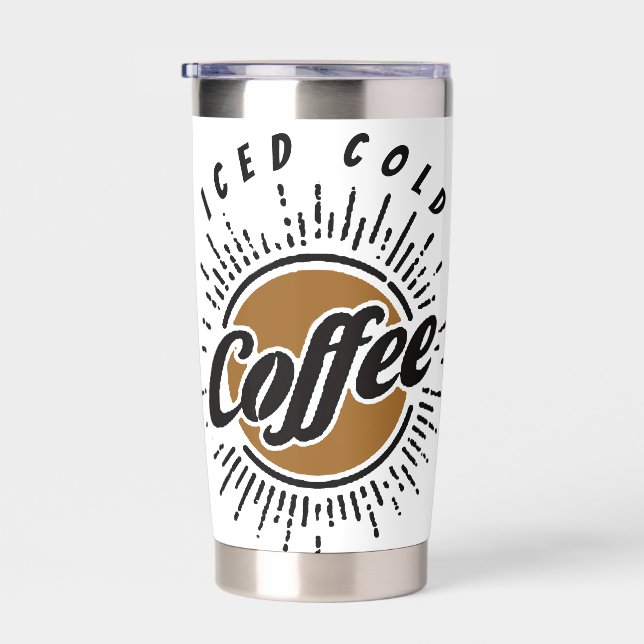 Iced cold coffee personalized insulated tumbler (Right)