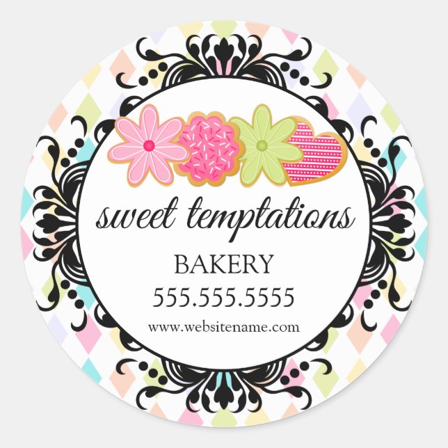 Iced Cookie Bakery Packaging Classic Round Sticker (Front)