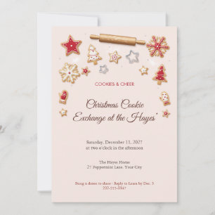 Iced Cookies Christmas Cookie Exchange Invitation