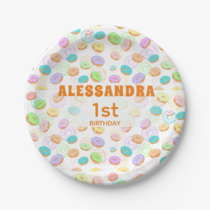Iced Doughnuts birthday paper plates