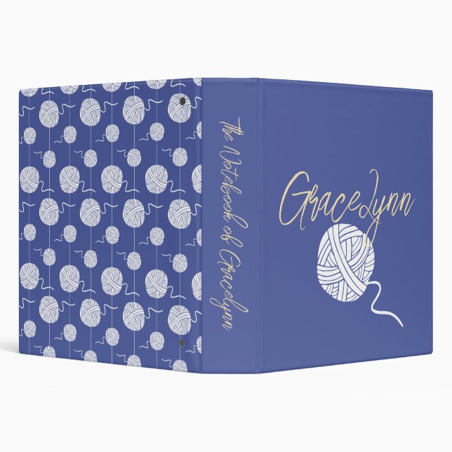  Iced Lemon Yarn Ball String Pattern Binder (Background)